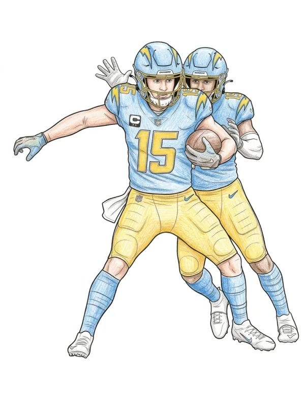 Ladd Mcconkey coloring page colored in with pencils