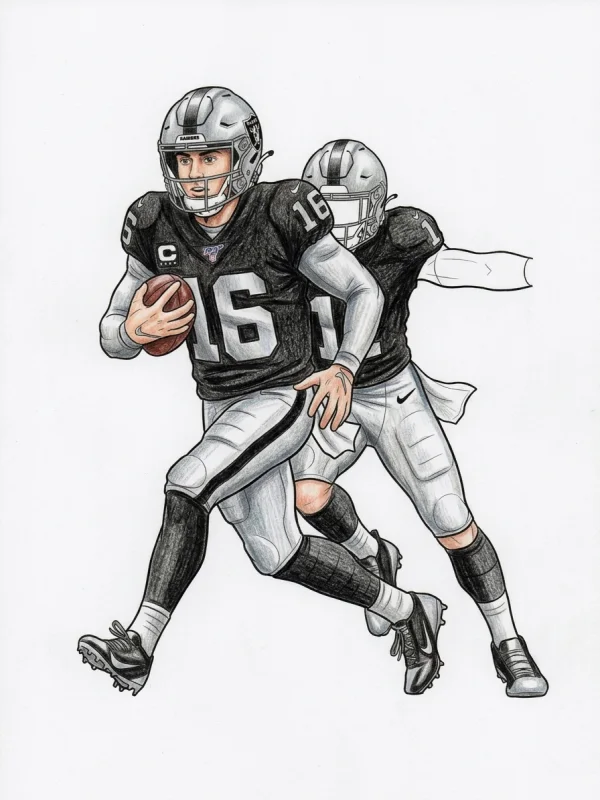 Las Vegas Raiders coloring page colored in with pencils