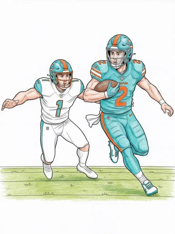 Malik Willis coloring page colored in with pencils