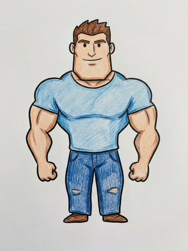 Meme coloring page colored in with pencils