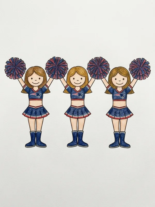 Dibujos de New England Patriots para Colorear, pintado con lápices de colores