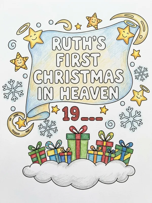 Ruth coloring page colored in with pencils