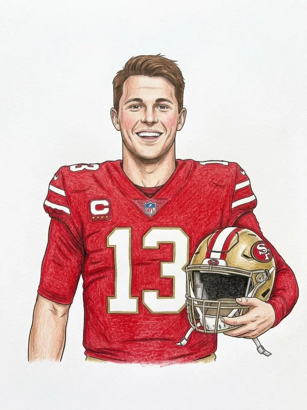 San Francisco 49ers coloring page colored in with pencils