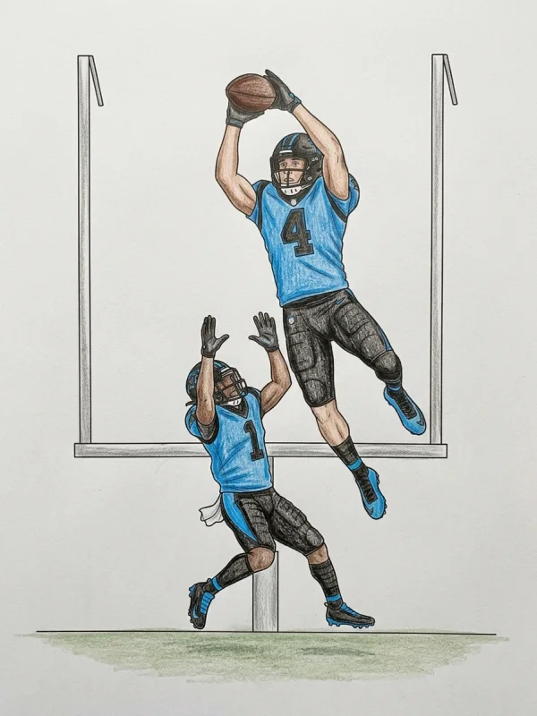 Tetairoa Mcmillan coloring page colored in with pencils