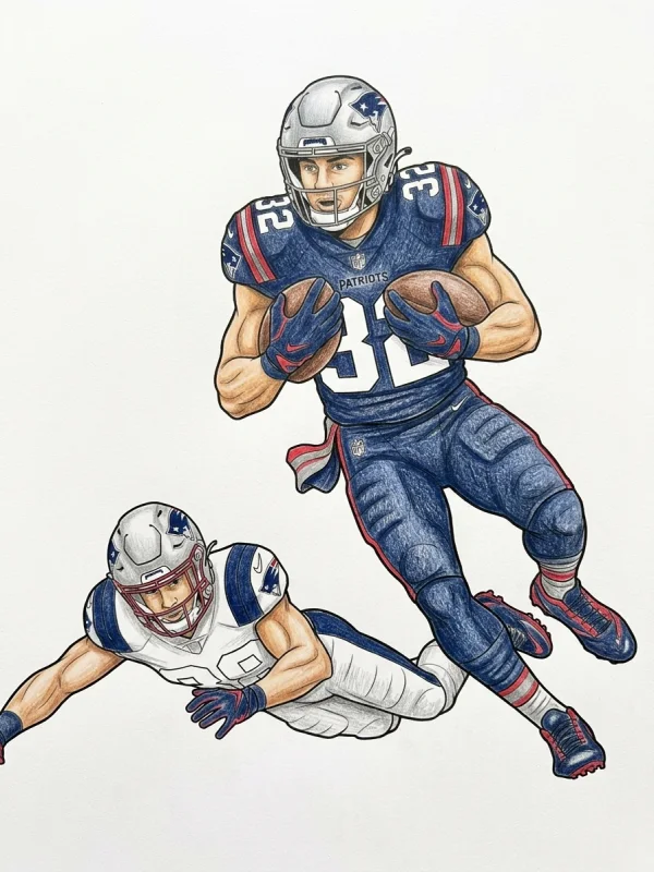 Treveyon Henderson coloring page colored in with pencils