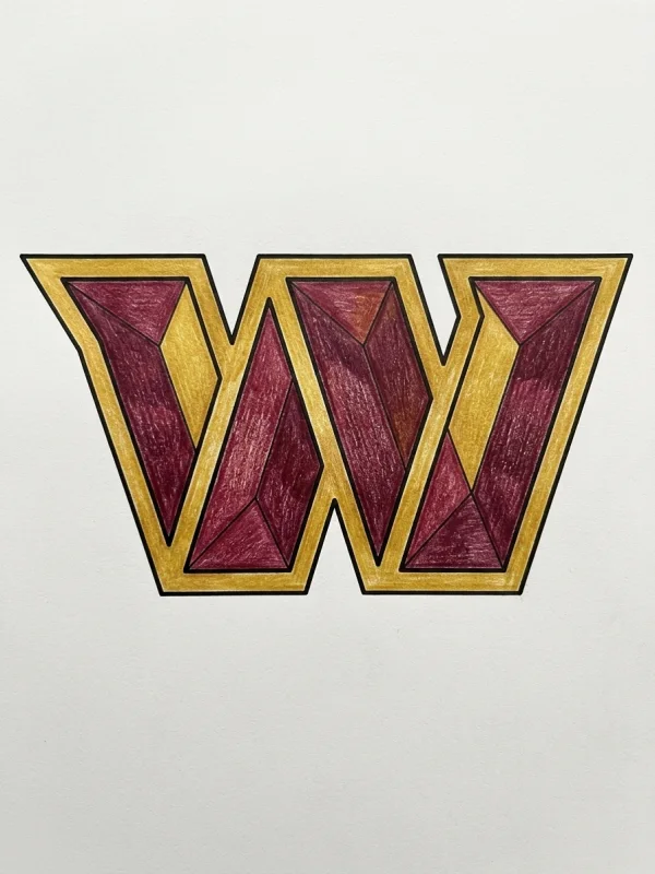Dibujos de Washington Commanders para Colorear, pintado con lápices de colores